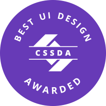 Награда за стилистику дизайна (UI) в международном конкурсе разработки сайтов CSSDA 2021